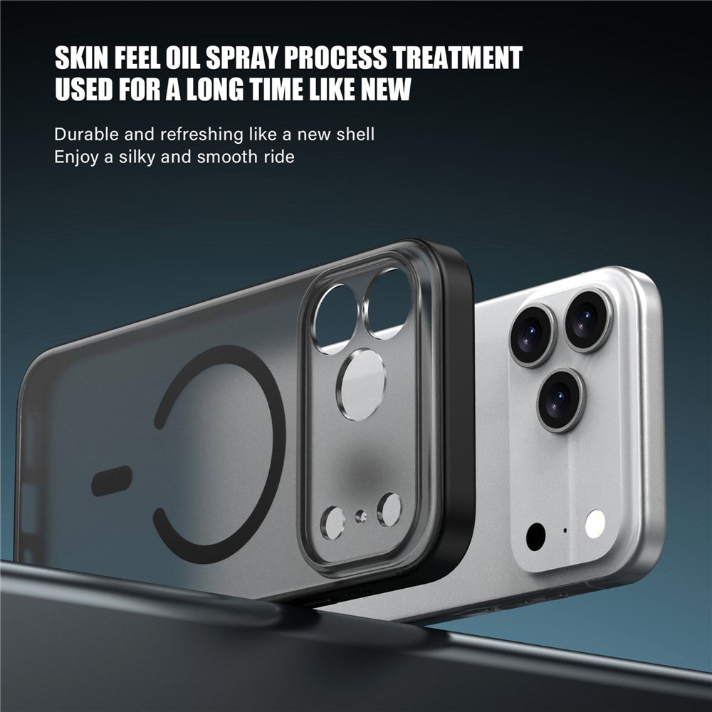 IPAKY For iPhone 17 Pro Max Magnetic Case Shockproof PC + TPU Matte Phone Cover - Blue