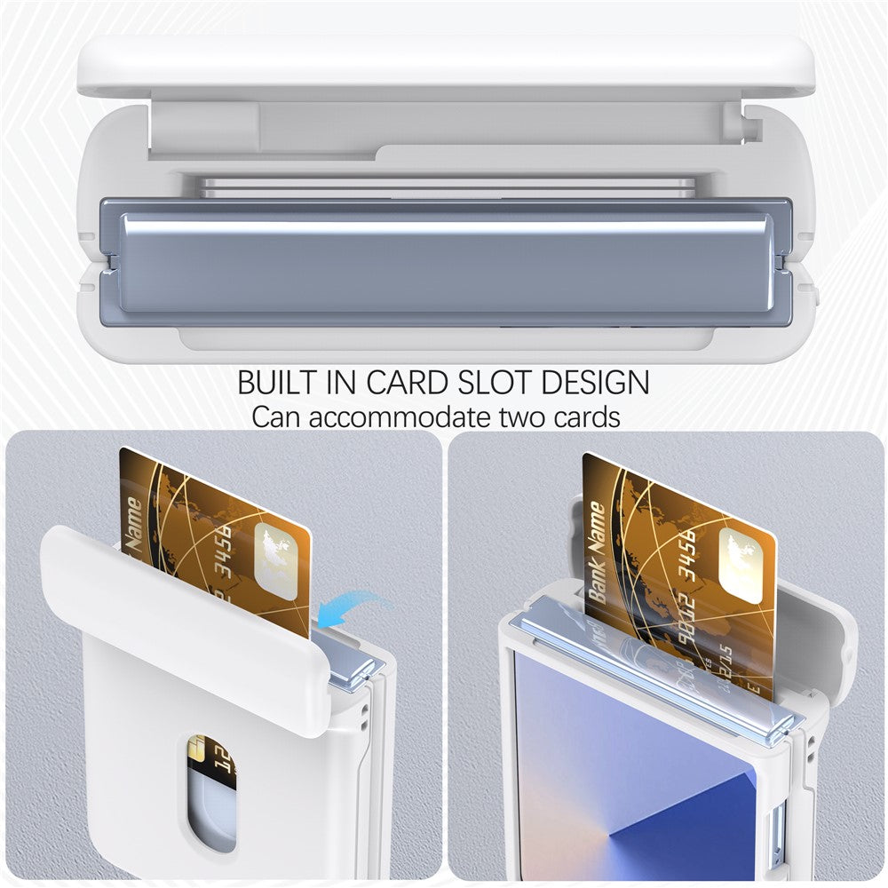 For Samsung Galaxy Z Flip7 FE 5G / Z Flip6 5G Case Spring Hinge PC Folding Phone Cover with Card Slot - White