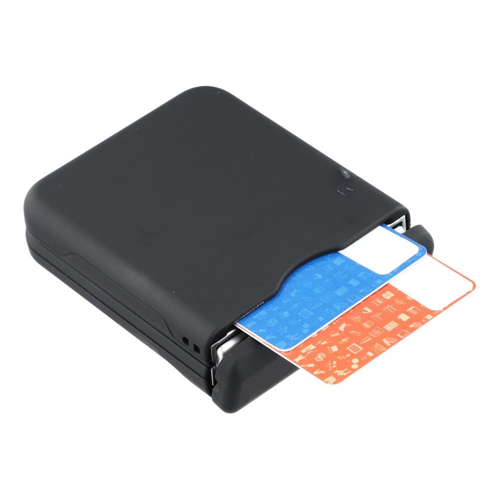 For Samsung Galaxy Z Flip7 5G Case Spring Hinge PC Folding Phone Cover with Card Slot - Black
