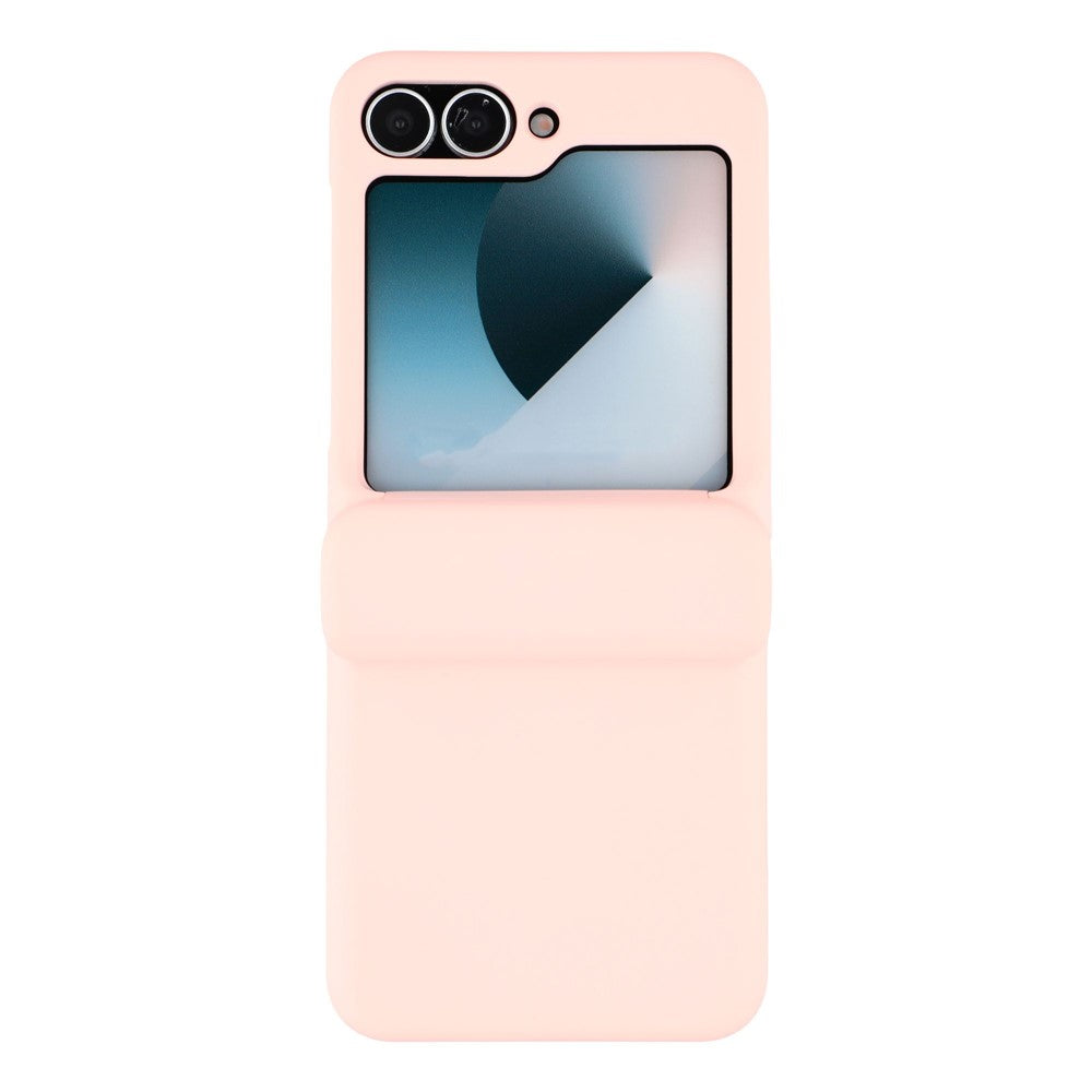 For Samsung Galaxy Z Flip7 5G Case Spring Hinge PC Folding Phone Cover with Card Slot - Pink