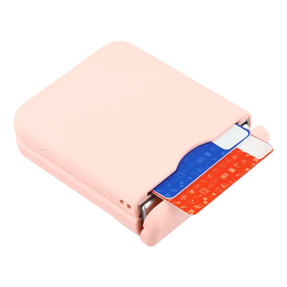 For Samsung Galaxy Z Flip7 5G Case Spring Hinge PC Folding Phone Cover with Card Slot - Pink