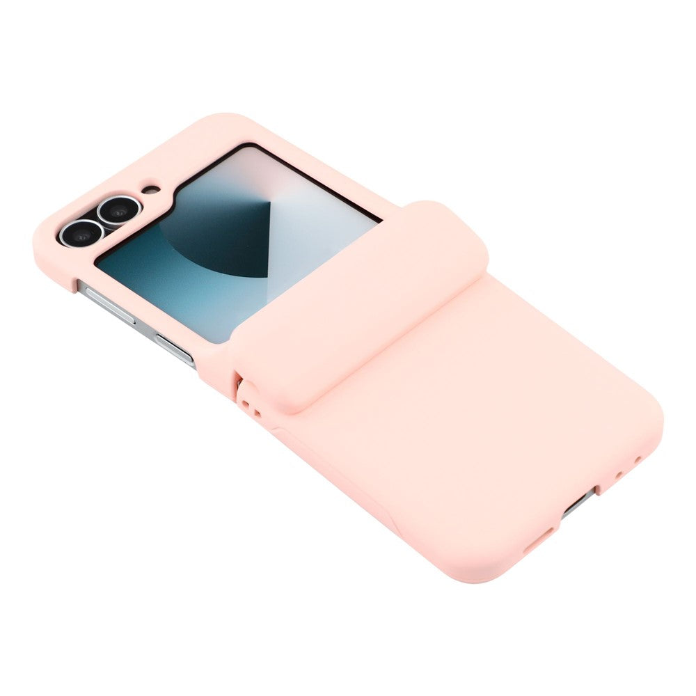 For Samsung Galaxy Z Flip7 5G Case Spring Hinge PC Folding Phone Cover with Card Slot - Pink