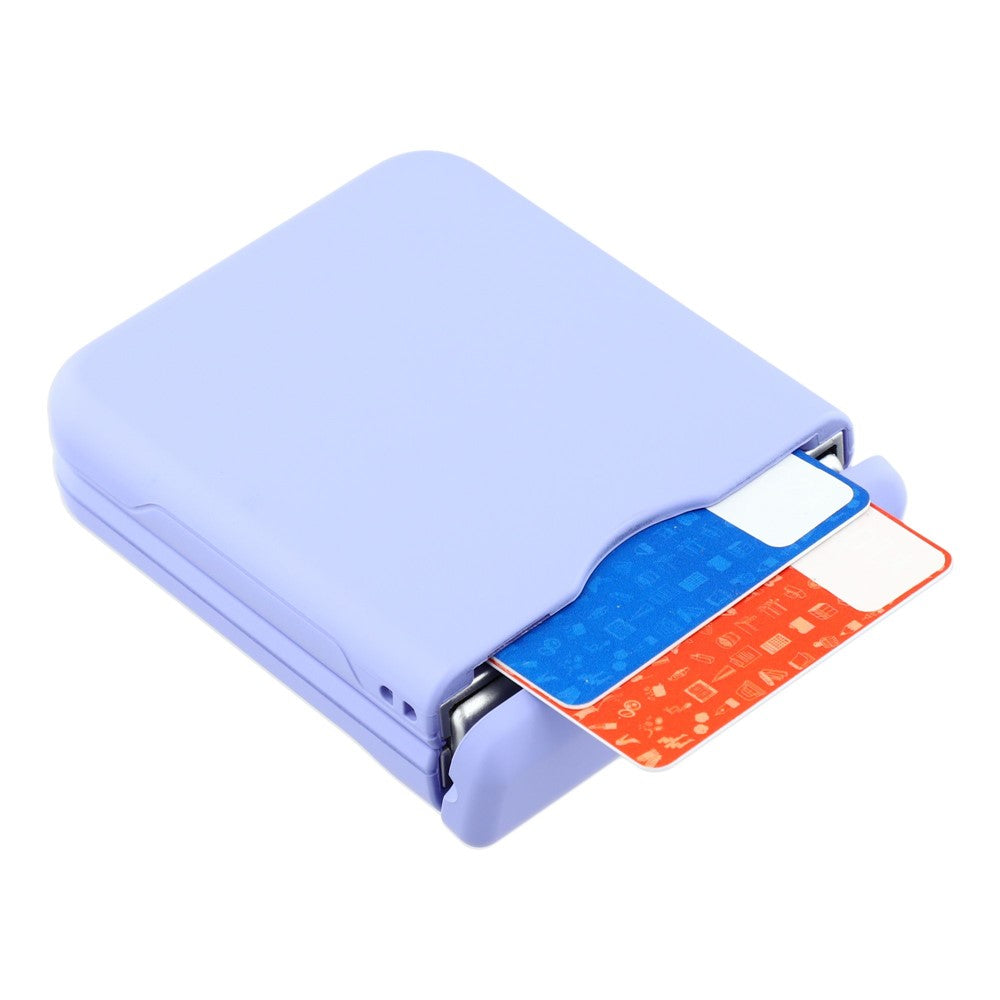 For Samsung Galaxy Z Flip7 5G Case Spring Hinge PC Folding Phone Cover with Card Slot - Purple