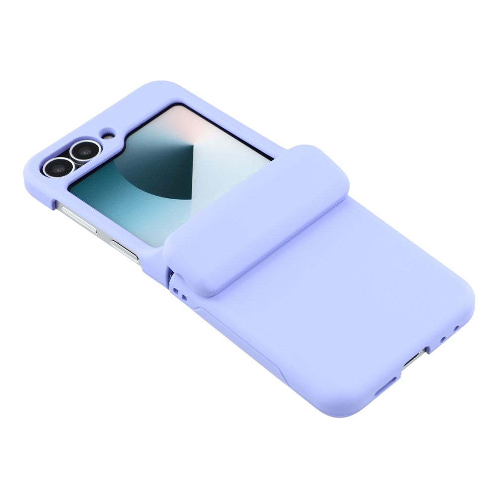For Samsung Galaxy Z Flip7 5G Case Spring Hinge PC Folding Phone Cover with Card Slot - Purple