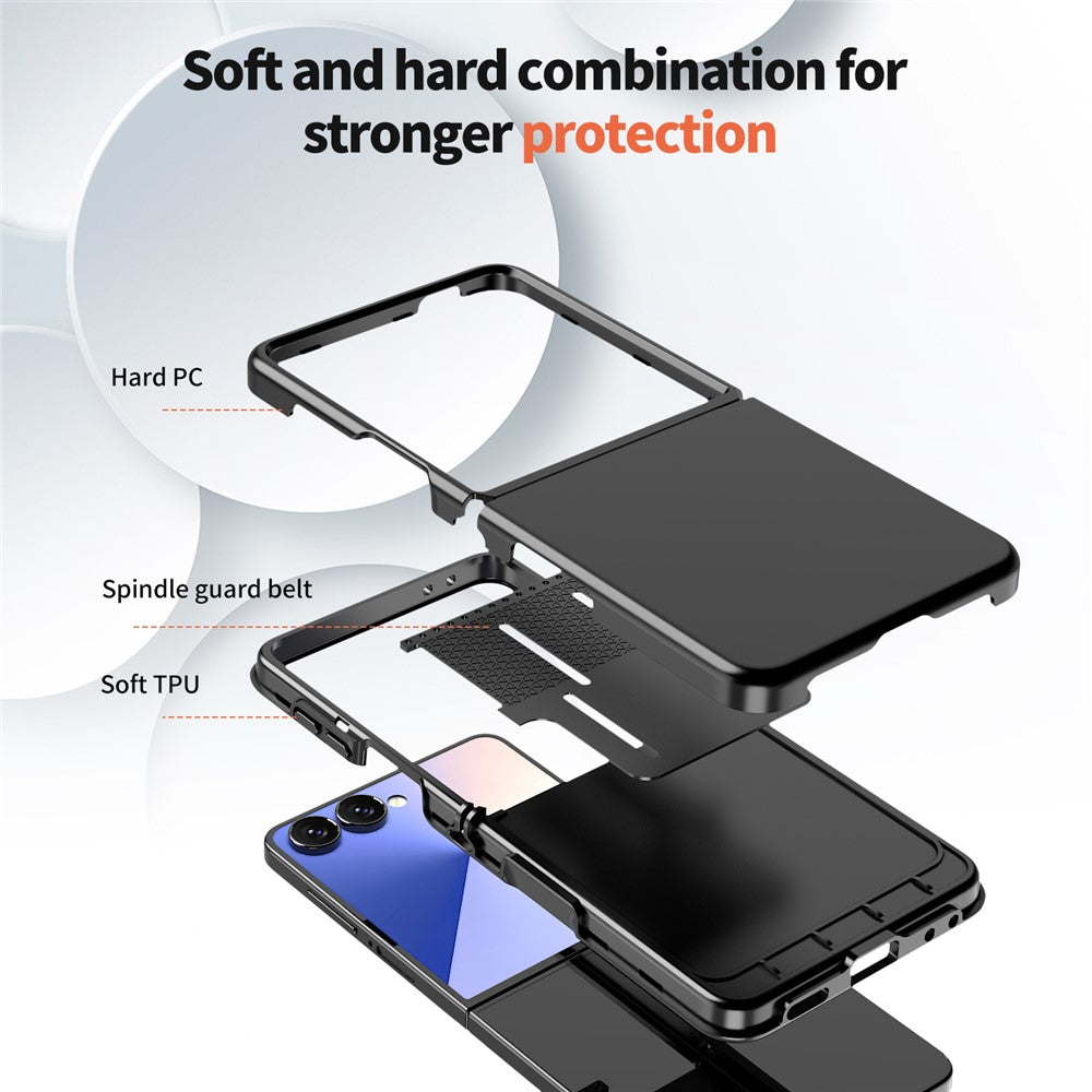 For Samsung Galaxy Z Flip7 5G Case Shockproof TPU PC Slim Phone Cover Skin-Touch - Black