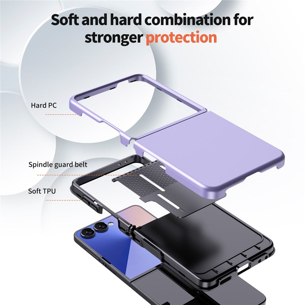 For Samsung Galaxy Z Flip7 5G Case Shockproof TPU PC Slim Phone Cover Skin-Touch - Purple