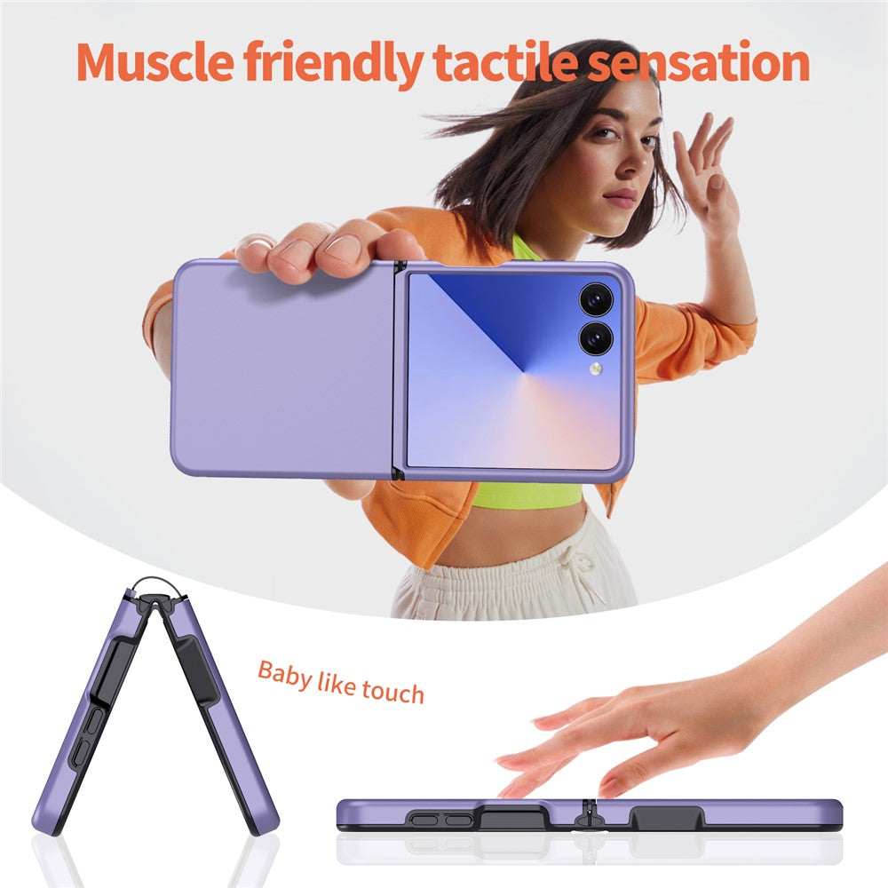 For Samsung Galaxy Z Flip7 5G Case Shockproof TPU PC Slim Phone Cover Skin-Touch - Purple
