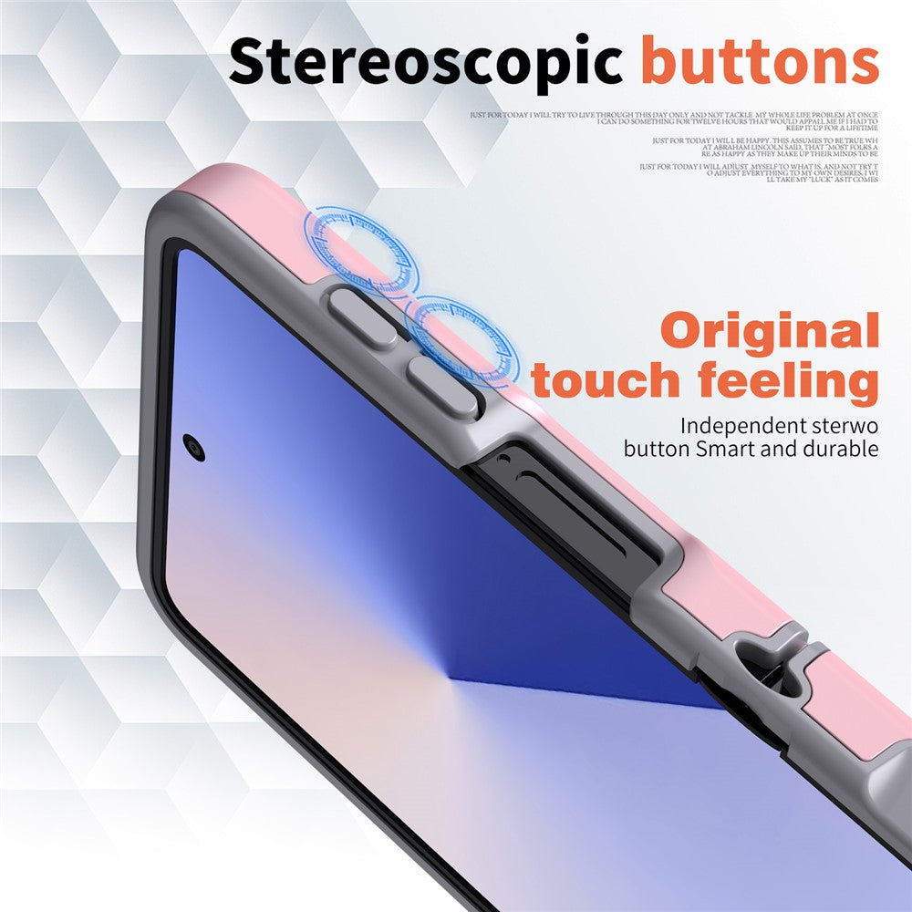 For Samsung Galaxy Z Flip7 5G Case Shockproof TPU PC Slim Phone Cover Skin-Touch - Light Pink