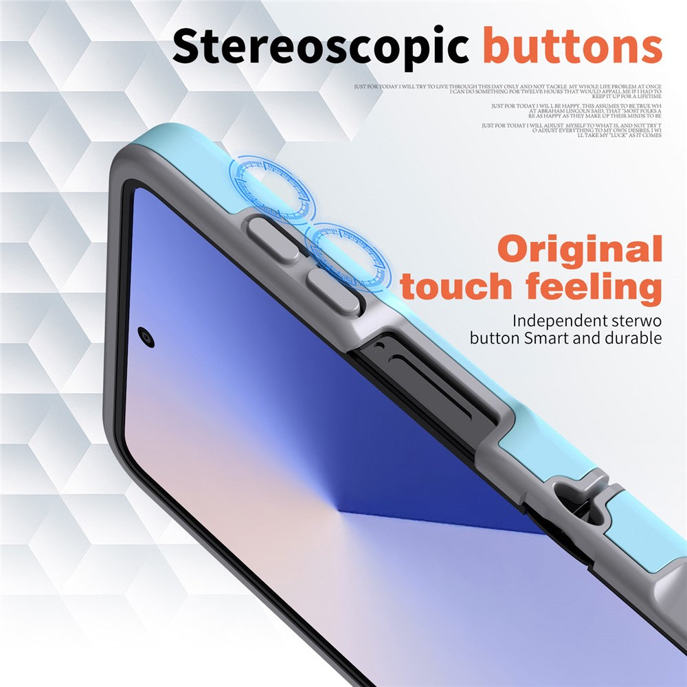 For Samsung Galaxy Z Flip7 5G Case Shockproof TPU PC Slim Phone Cover Skin-Touch - Baby Blue