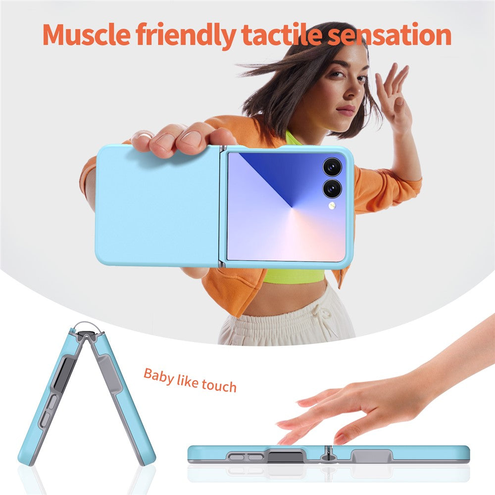 For Samsung Galaxy Z Flip7 5G Case Shockproof TPU PC Slim Phone Cover Skin-Touch - Baby Blue