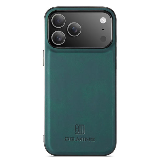 DG.MING For iPhone 17 Pro Max Case PU Leather Covered PC + TPU Hybrid Phone Shell - Green