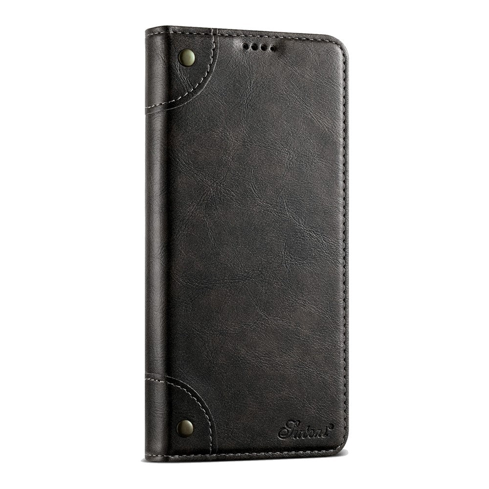 SUTENI For iPhone 17 Pro Max Case PU Leather Stand Wallet Phone Cover - Black