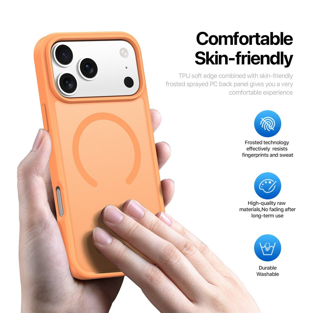 DUX DUCIS Yind Series For iPhone 17 Pro Max Case TPU + PC Matte Phone Cover Compatible with MagSafe - Orange