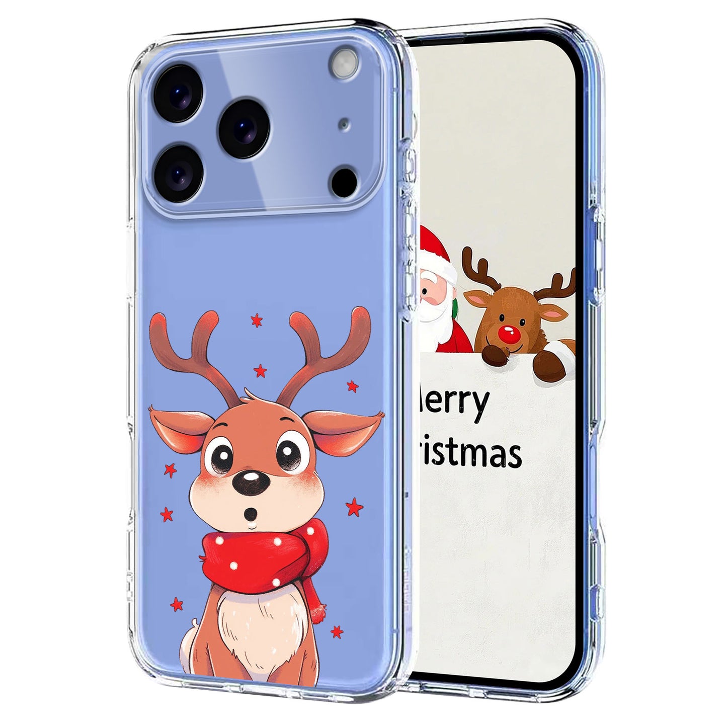 For iPhone 17 Pro Max Case Christmas Themed Pattern Printing TPU Phone Back Cover - Christmas Elk
