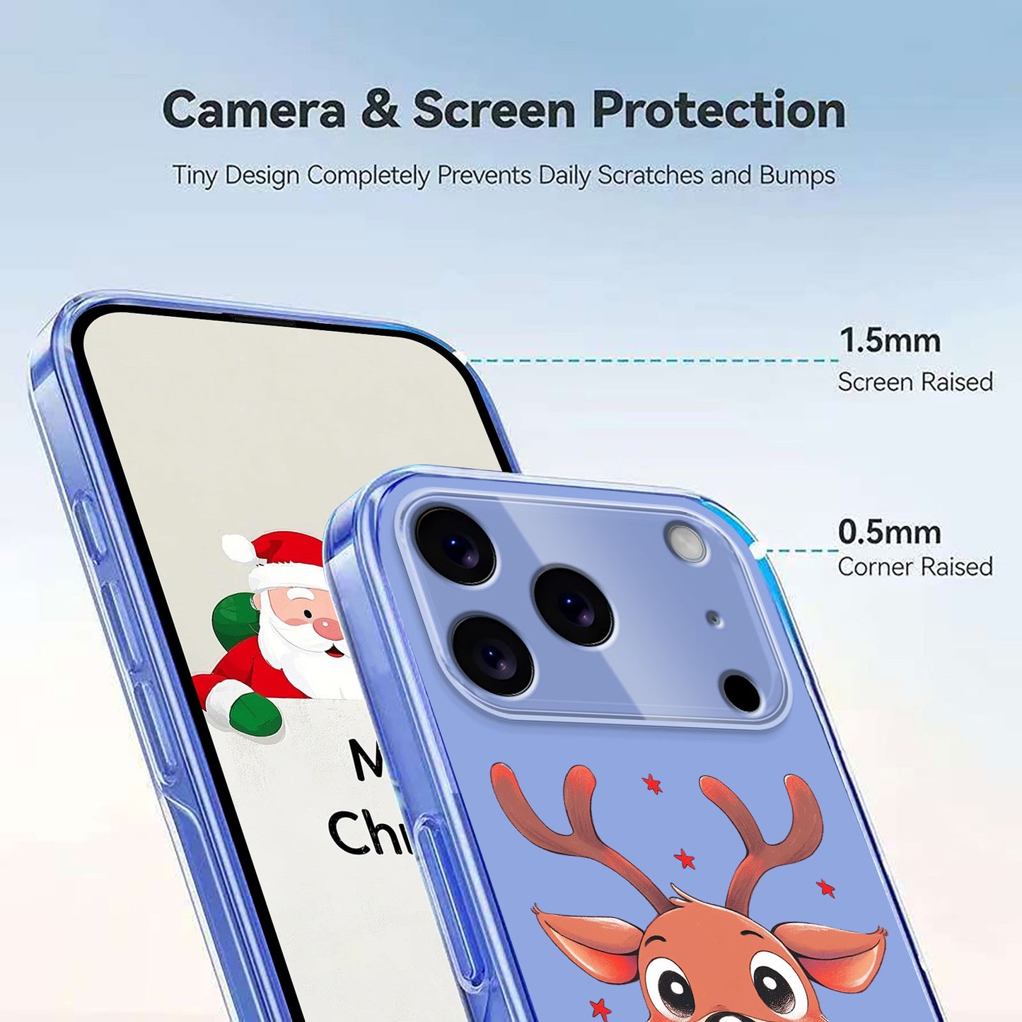For iPhone 17 Pro Max Case Christmas Themed Pattern Printing TPU Phone Back Cover - Christmas Elk