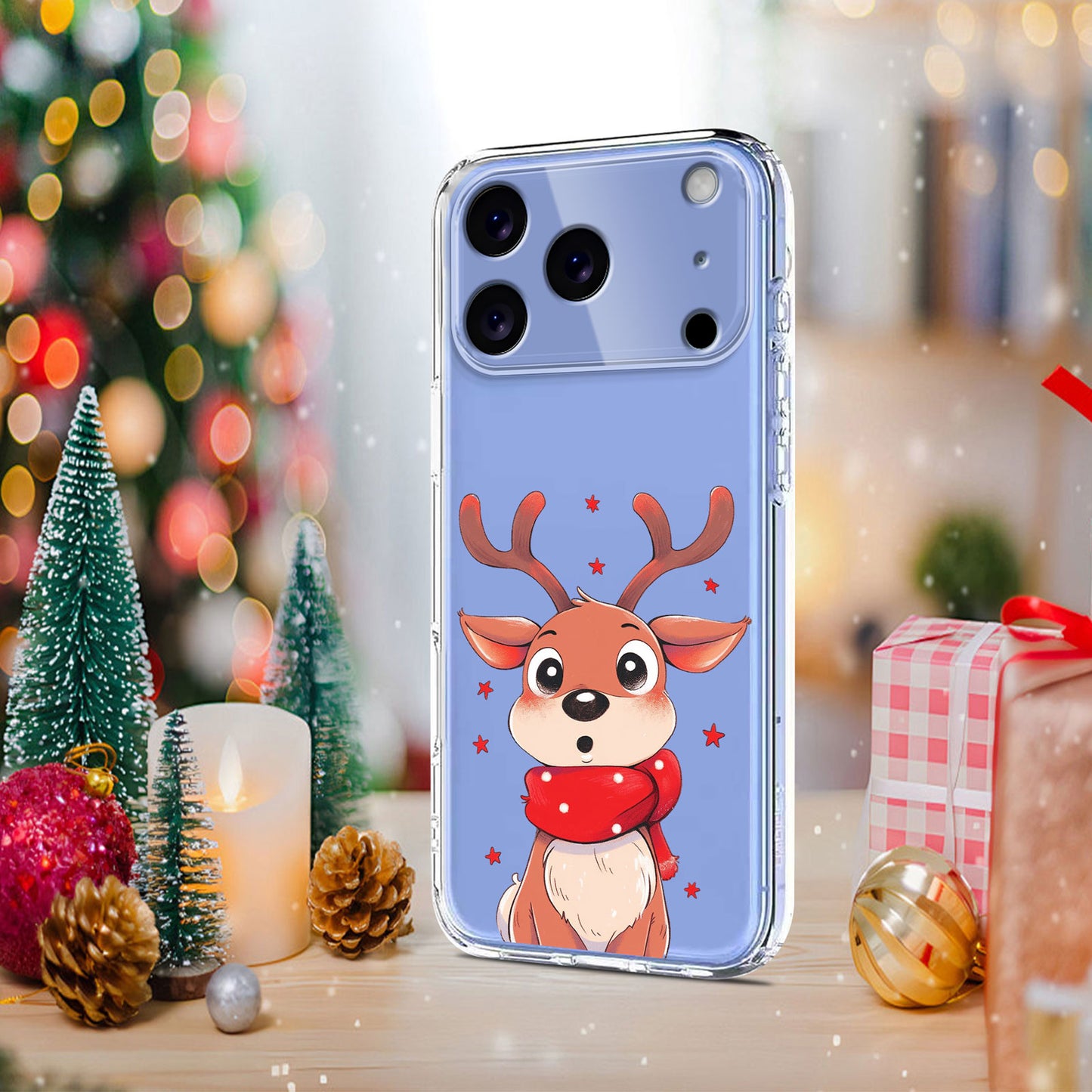 For iPhone 17 Pro Max Case Christmas Themed Pattern Printing TPU Phone Back Cover - Christmas Elk