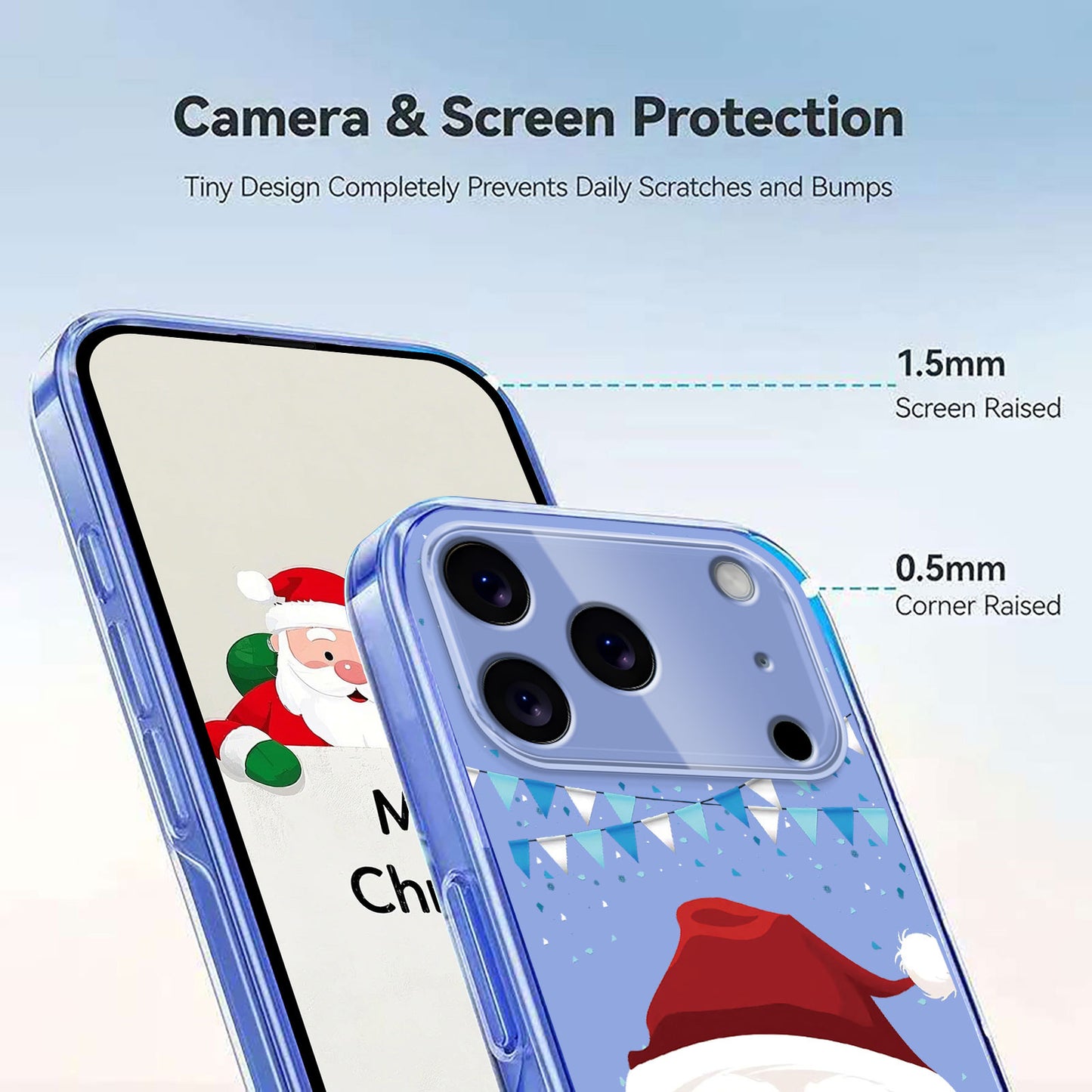 For iPhone 17 Pro Max Case Christmas Themed Pattern Printing TPU Phone Back Cover - Santa Claus