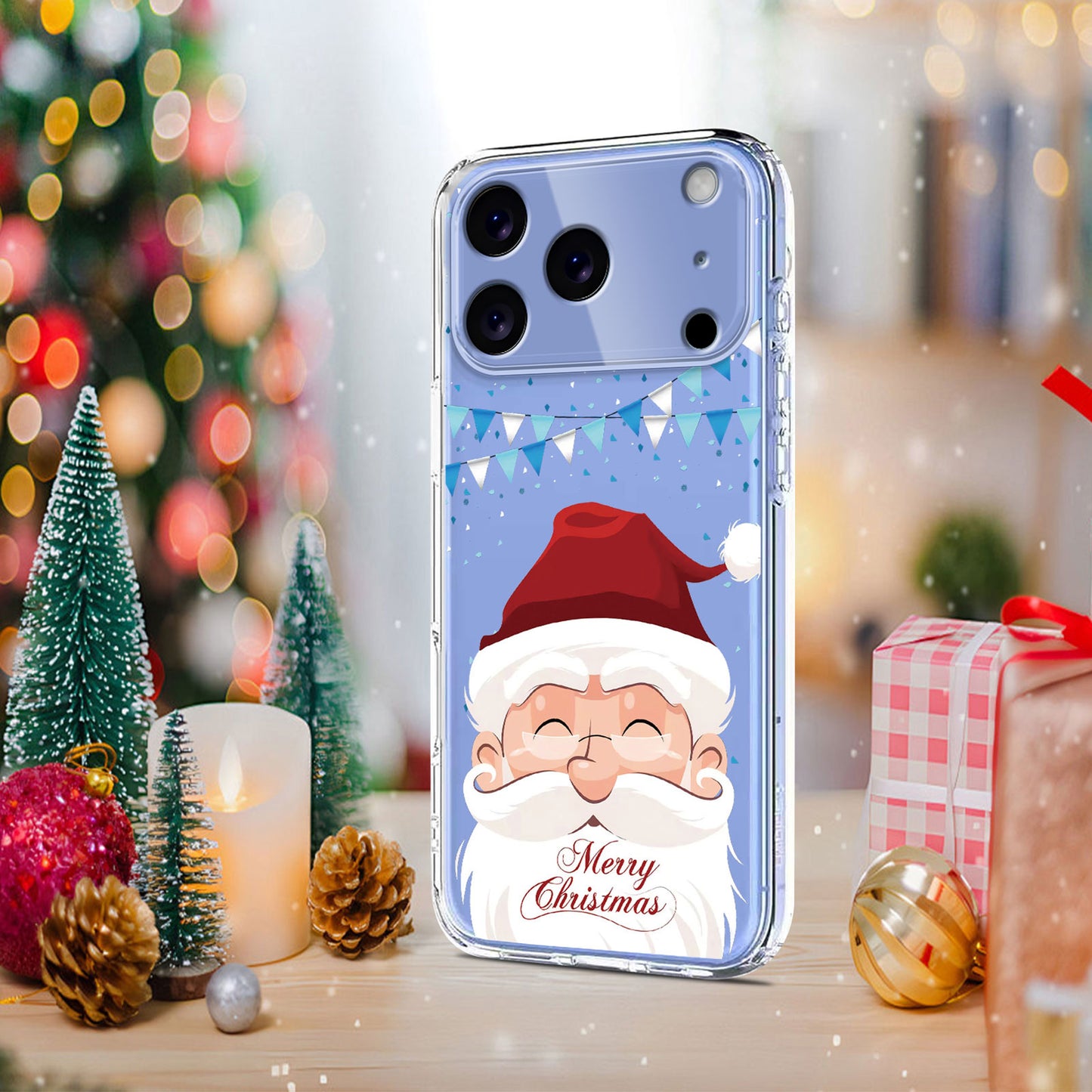 For iPhone 17 Pro Max Case Christmas Themed Pattern Printing TPU Phone Back Cover - Santa Claus