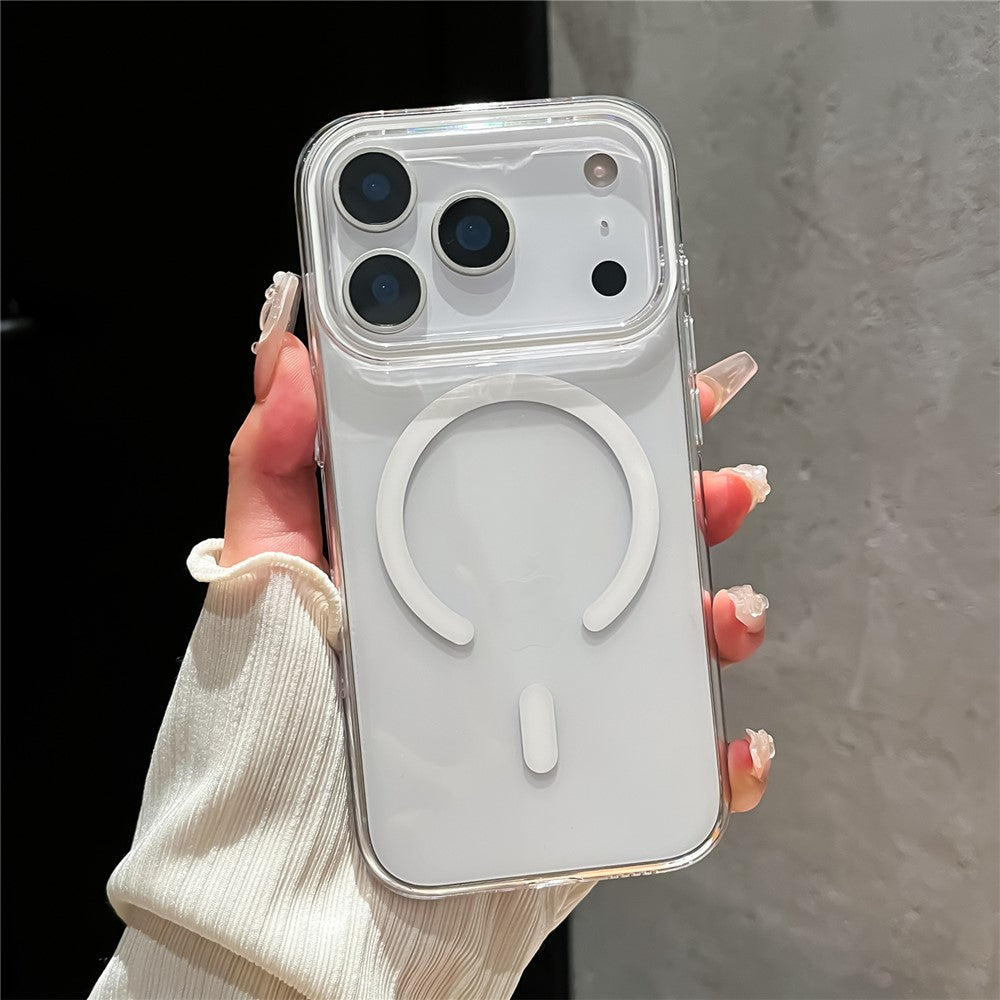 For iPhone 17 Pro Max Case Compatible with MagSafe Protective TPU + PC Phone Cover - White