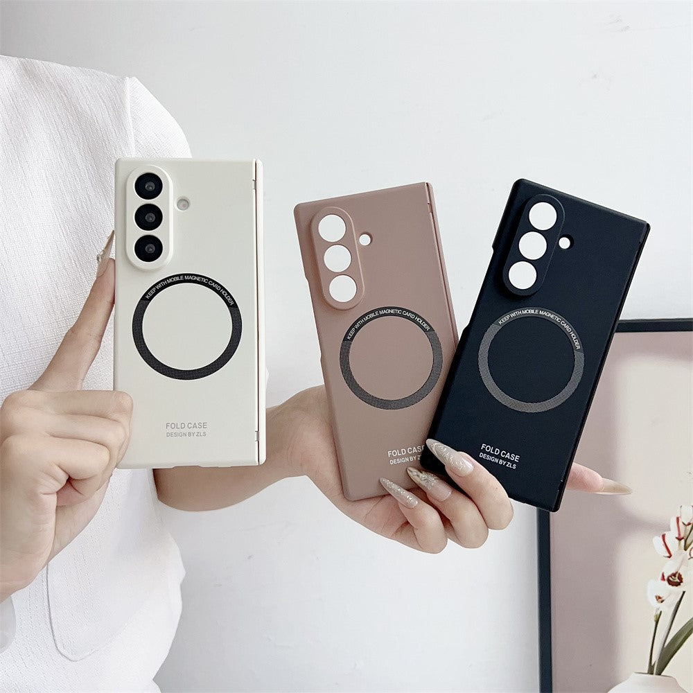 For Samsung Galaxy Z Fold7 5G Case Hard PC Phone Cover Compatible with MagSafe - White