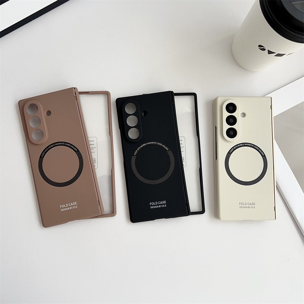 For Samsung Galaxy Z Fold7 5G Case Hard PC Phone Cover Compatible with MagSafe - Coffee
