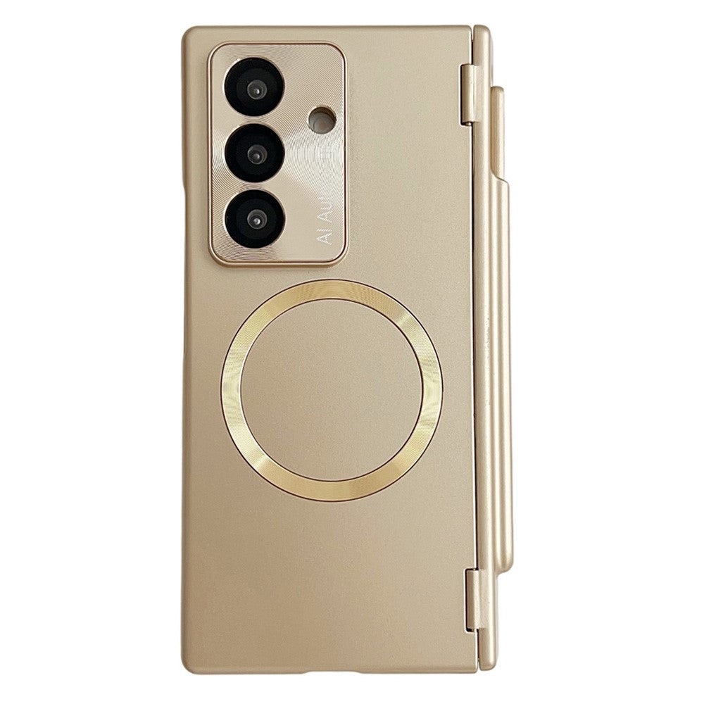 For Samsung Galaxy Z Fold7 5G Case Hard PC Phone Cover Compatible with MagSafe - Champagne Gold