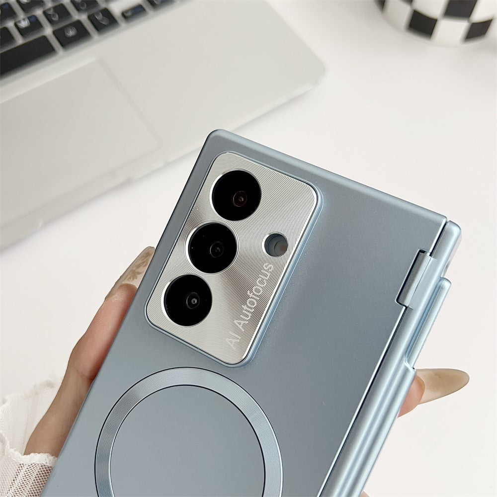 For Samsung Galaxy Z Fold7 5G Case Hard PC Phone Cover Compatible with MagSafe - Rose Gold