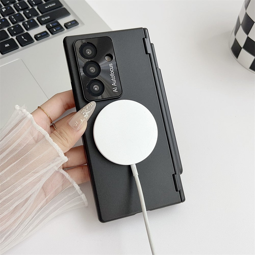 For Samsung Galaxy Z Fold7 5G Case Hard PC Phone Cover Compatible with MagSafe - Silver