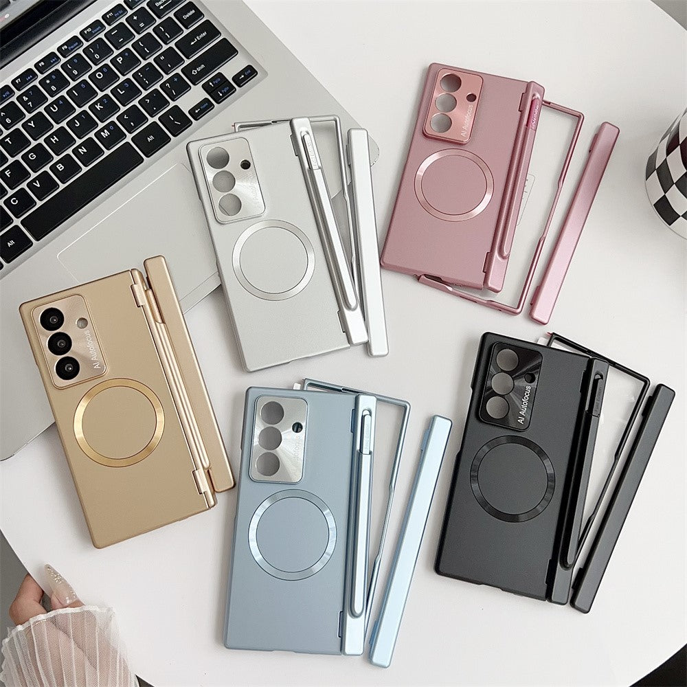 For Samsung Galaxy Z Fold7 5G Case Hard PC Phone Cover Compatible with MagSafe - Silver