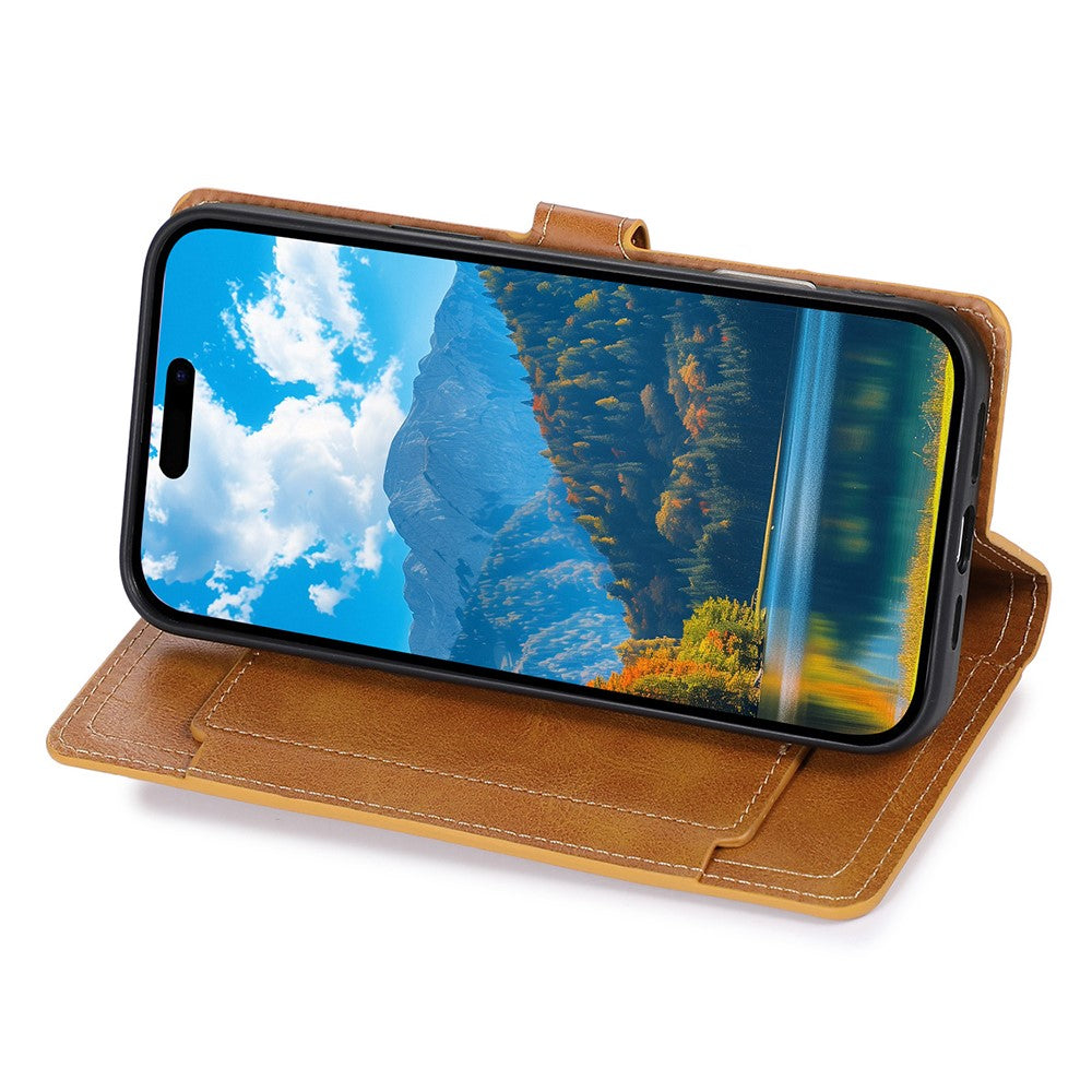 For iPhone 17 Pro Max Case Zipper Flip Leather Phone Cover with Card Holder - Orange