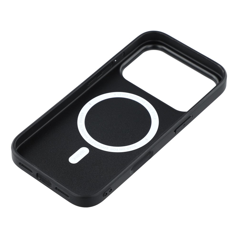 X-LEVEL For iPhone 17 Pro Max Case Compatible with MagSafe PC+TPU+PU Phone Back Cover - Grey