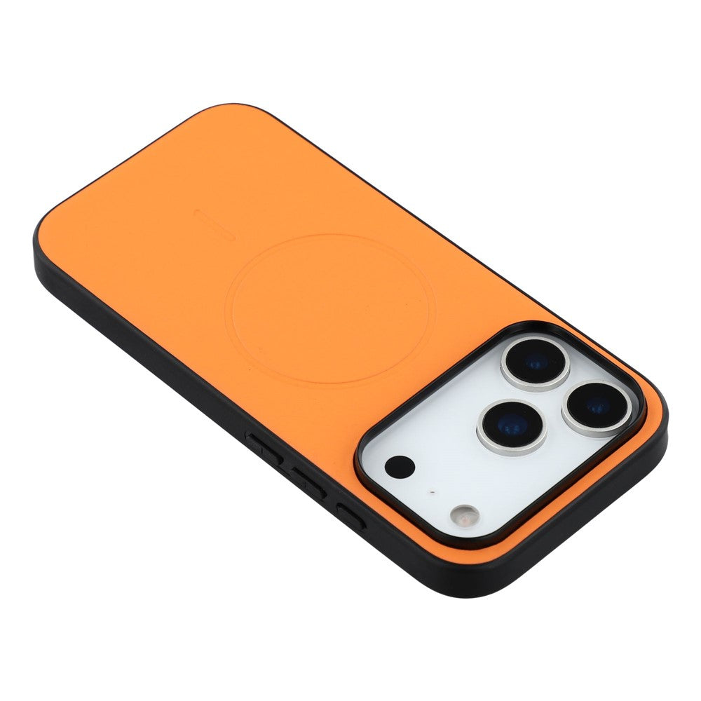 X-LEVEL For iPhone 17 Pro Max Case Compatible with MagSafe PC+TPU+PU Phone Back Cover - Orange