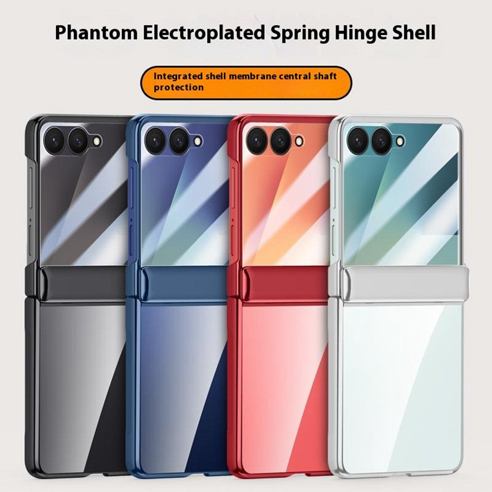For Samsung Galaxy Z Flip7 5G Case PC + Acrylic Phone Cover with Rear Small Screen Protector Hinge Protection - Silver