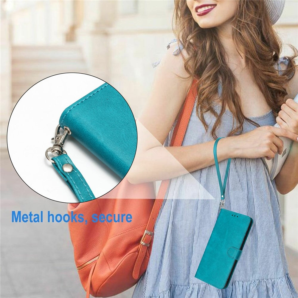 For Oppo Reno14 Pro 5G (Global) Case Flip Stand Calf Texture PU Leather Wallet Phone Cover with Strap - Green