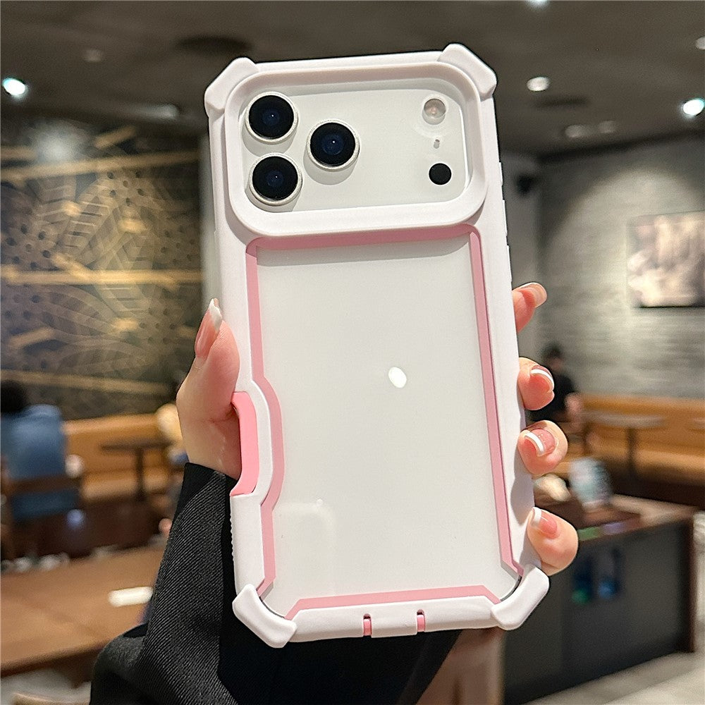 For iPhone 17 Pro Max Case Clear Detachable 2 in 1 Shockproof TPU + PC Phone Back Cover - Pink
