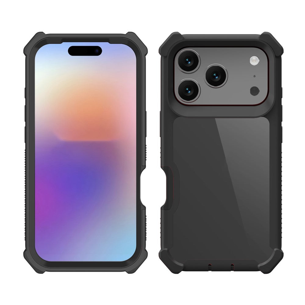 For iPhone 17 Pro Max Case Clear Detachable 2 in 1 Shockproof TPU + PC Phone Back Cover - Black