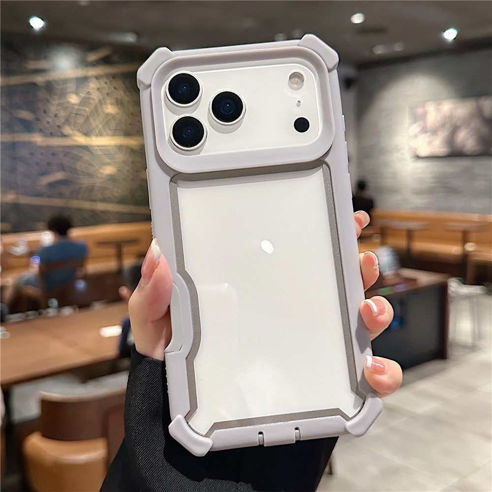 For iPhone 17 Pro Max Case Clear Detachable 2 in 1 Shockproof TPU + PC Phone Back Cover - Grey