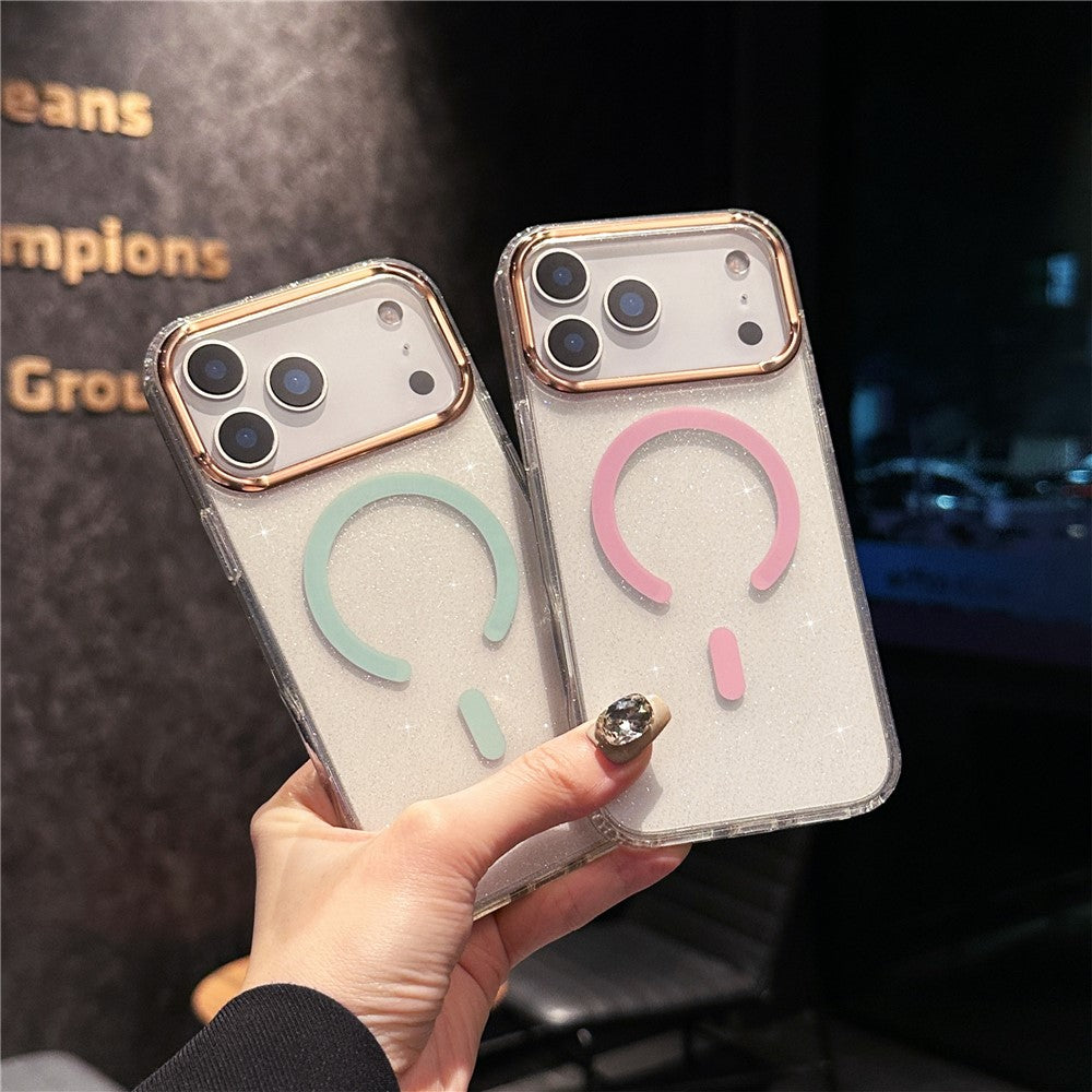 For iPhone 17 Pro Max Case Compatible with MagSafe PC + TPU + Acrylic Anti-Drop IMD Phone Cover - Black