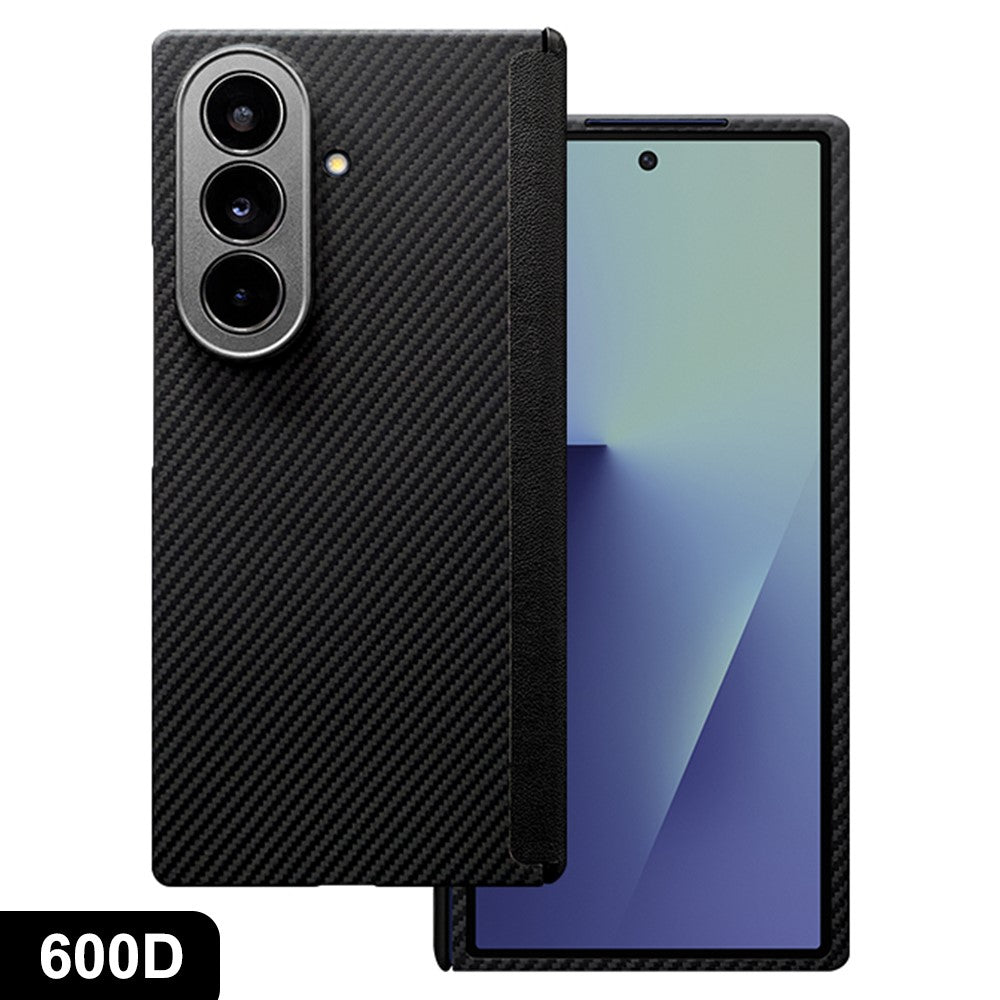 For Samsung Galaxy Z Fold7 5G Magnetic Case Precise Cutouts 600D Fine Texture Aramid Fiber Phone Cover with Metal Lens Frame