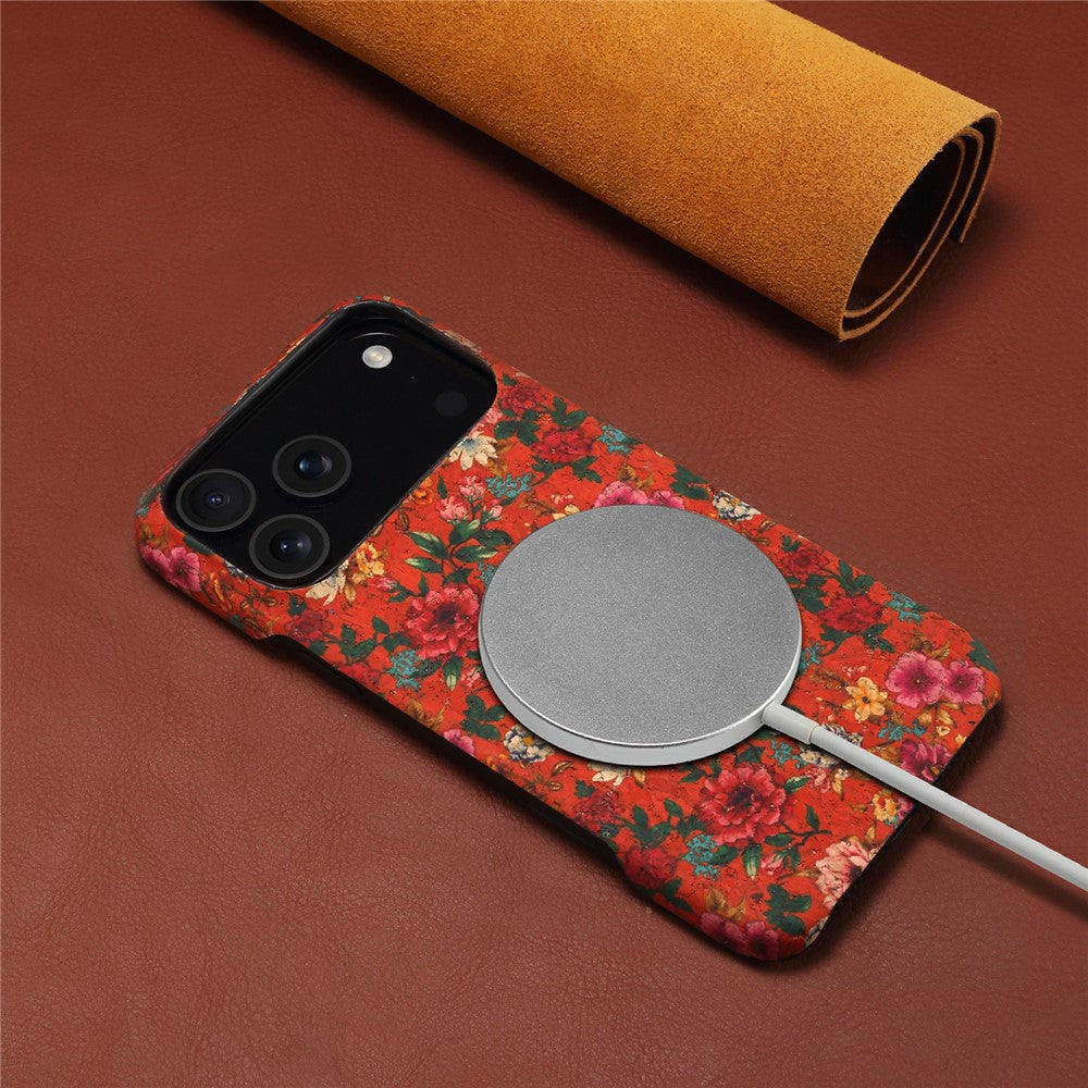 For iPhone 17 Pro Max Case Pattern Printed PU Leather + PC Phone Cover - Red