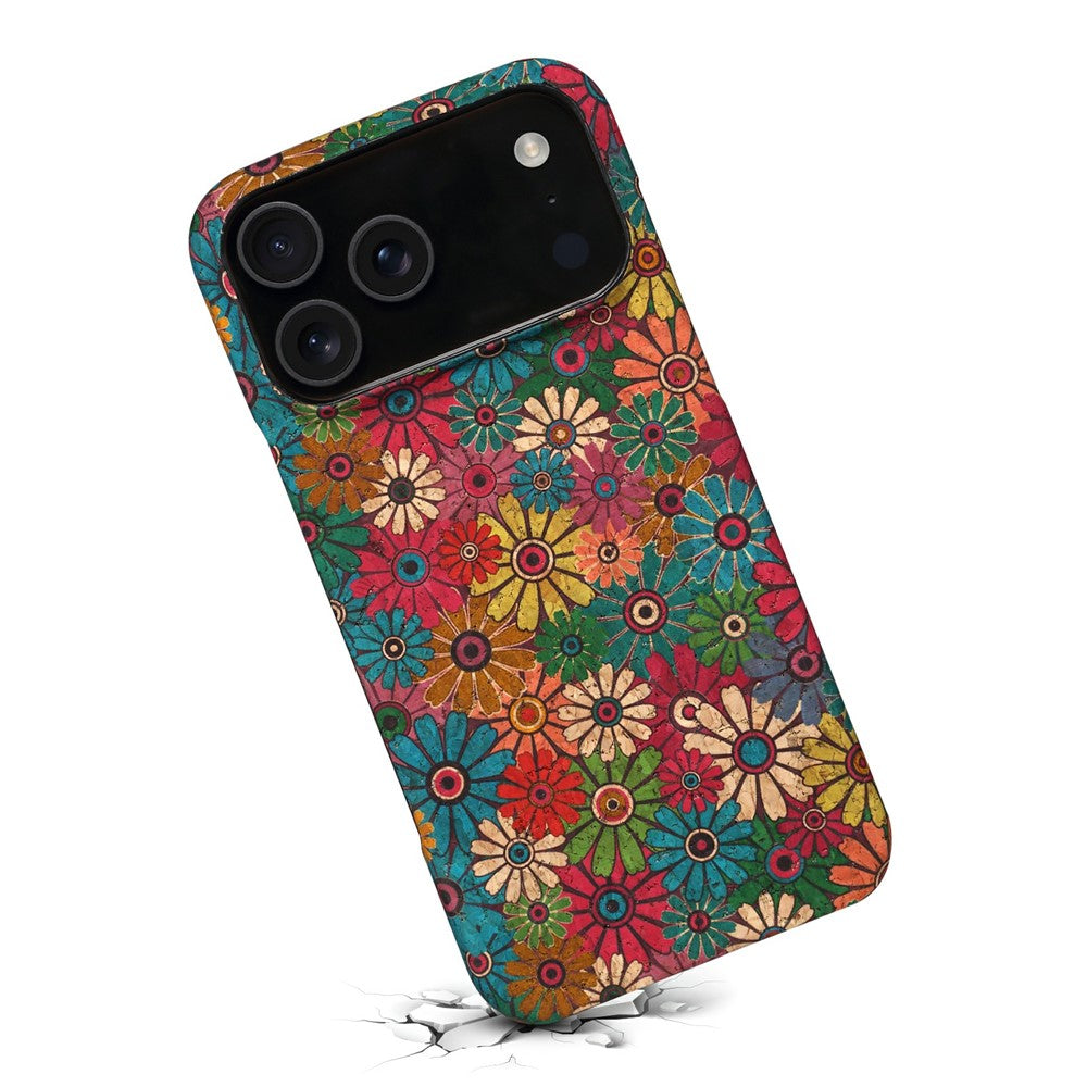 For iPhone 17 Pro Max Case Pattern Printed PU Leather + PC Phone Cover - Green