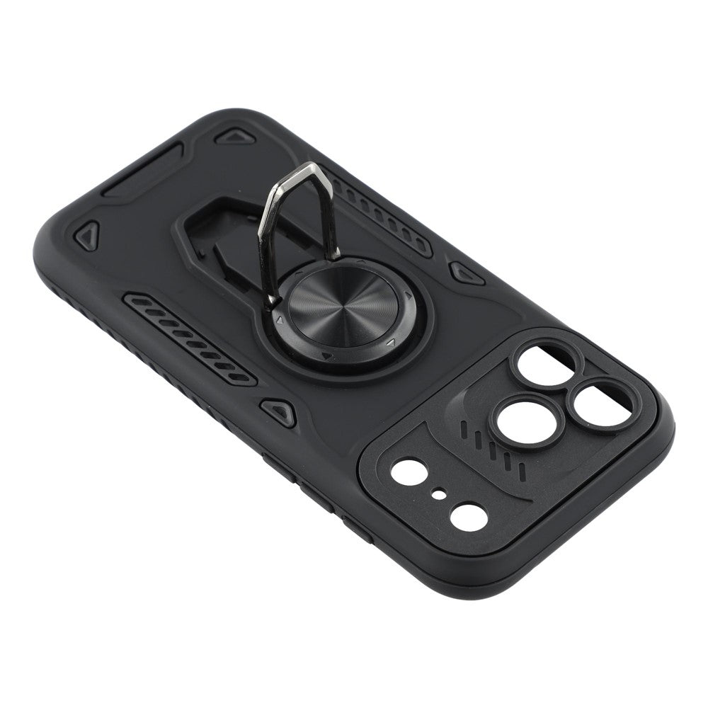 For iPhone 17 Pro Max Case with Kickstand Shockproof TPU + PC Phone Back Cover - Black