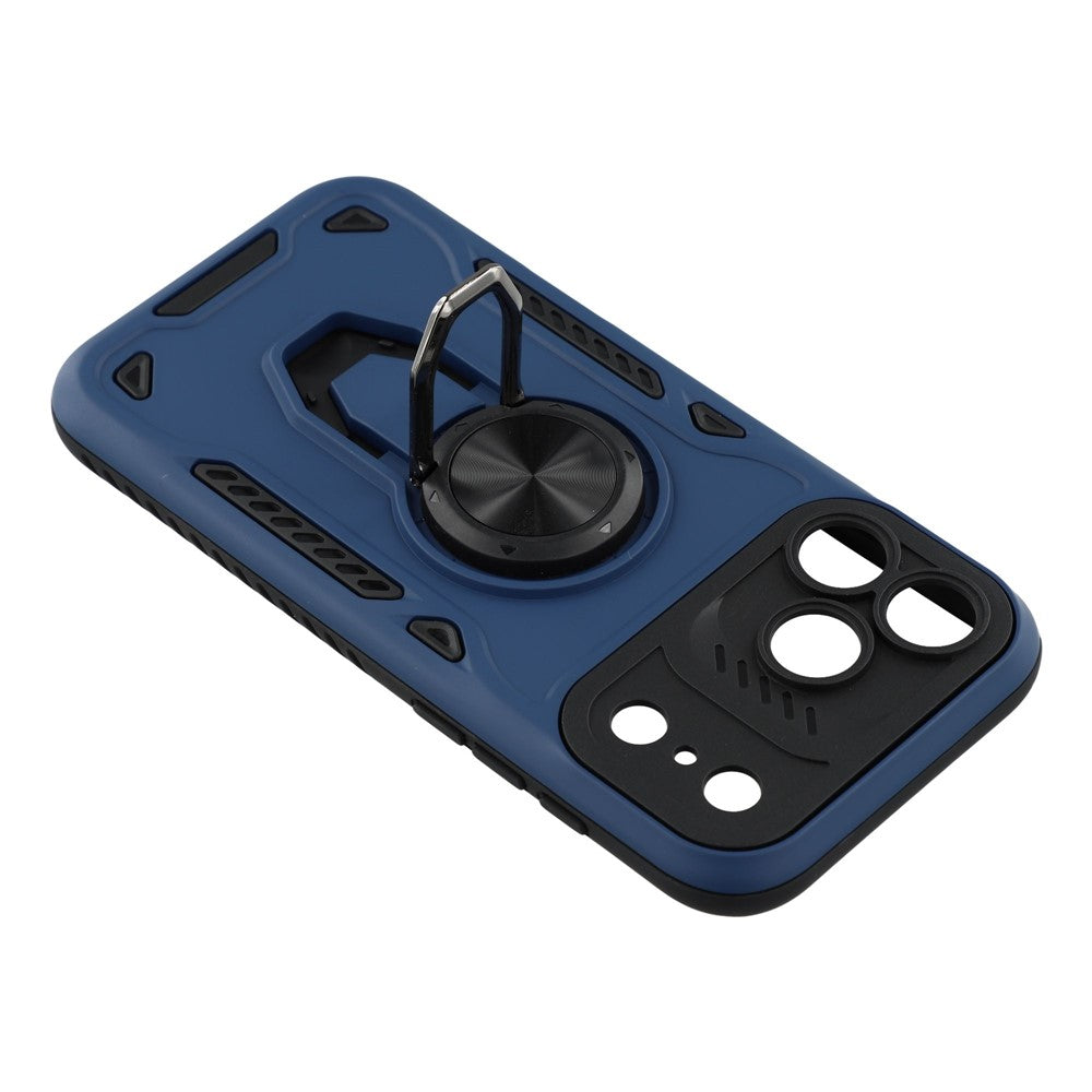 For iPhone 17 Pro Max Case with Kickstand Shockproof TPU + PC Phone Back Cover - Navy Blue