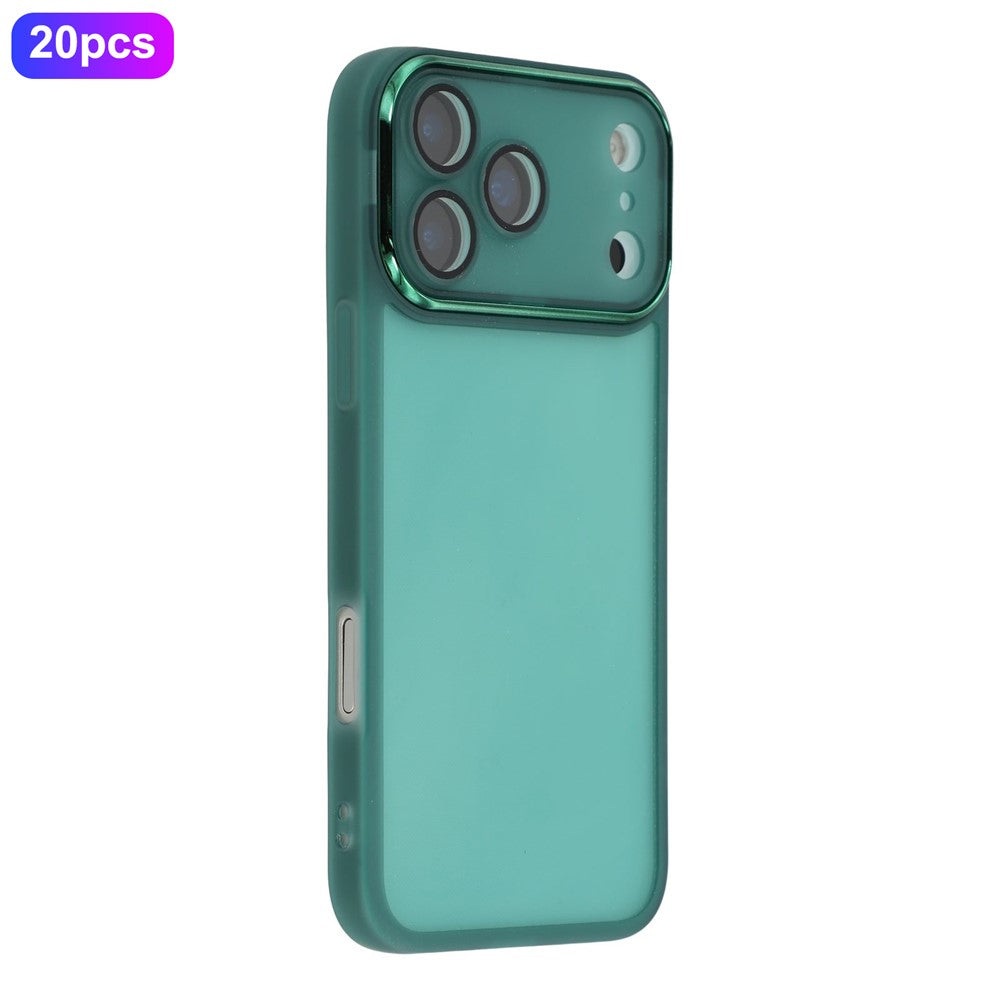 Bulk Buy 20 PCS For iPhone 17 Pro Max Case Electroplated Camera Frame Eagle Eye TPU Precise Cutouts Shockproof - Transparent Green