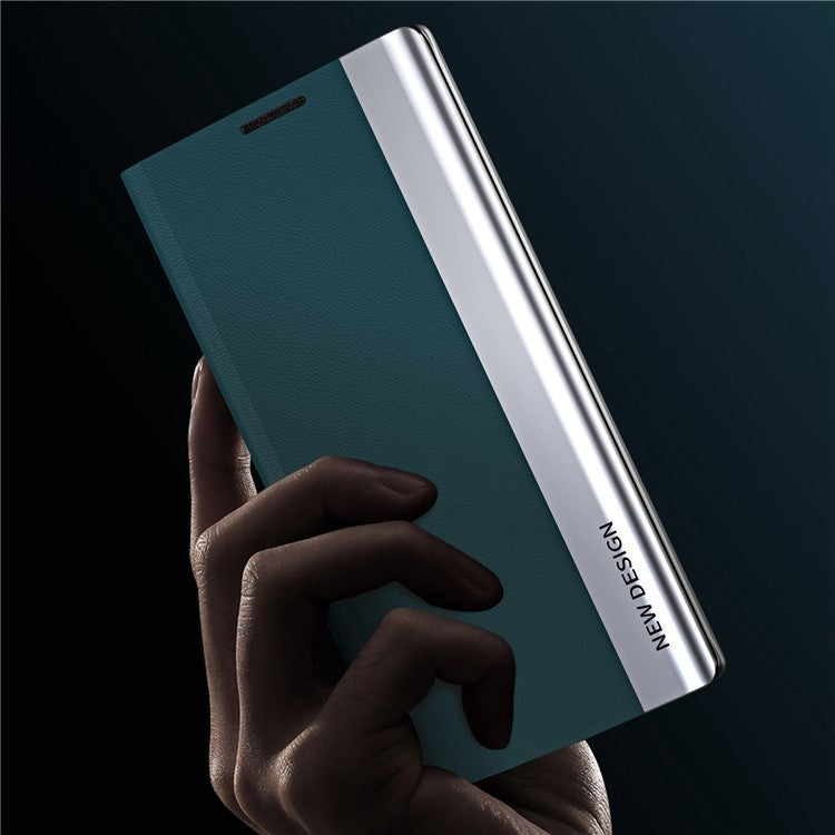 For Honor 70 5G Electroplating PU Leather Flip Stand Cover Auto Adsorption Phone Drop-proof Case - Black