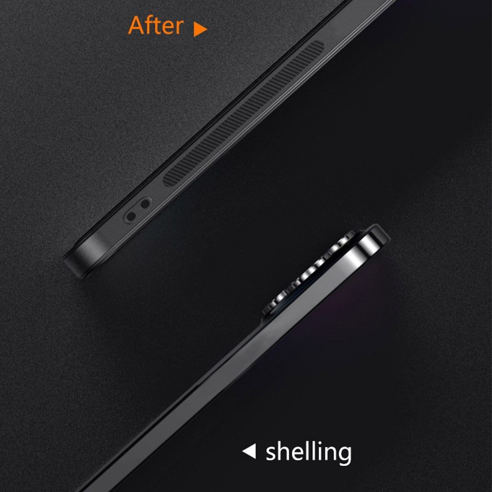 For Oppo Reno14 Pro 5G (Global) Case PU + TPU + PC Phone Back Cover with Metal Lens Frame - Black