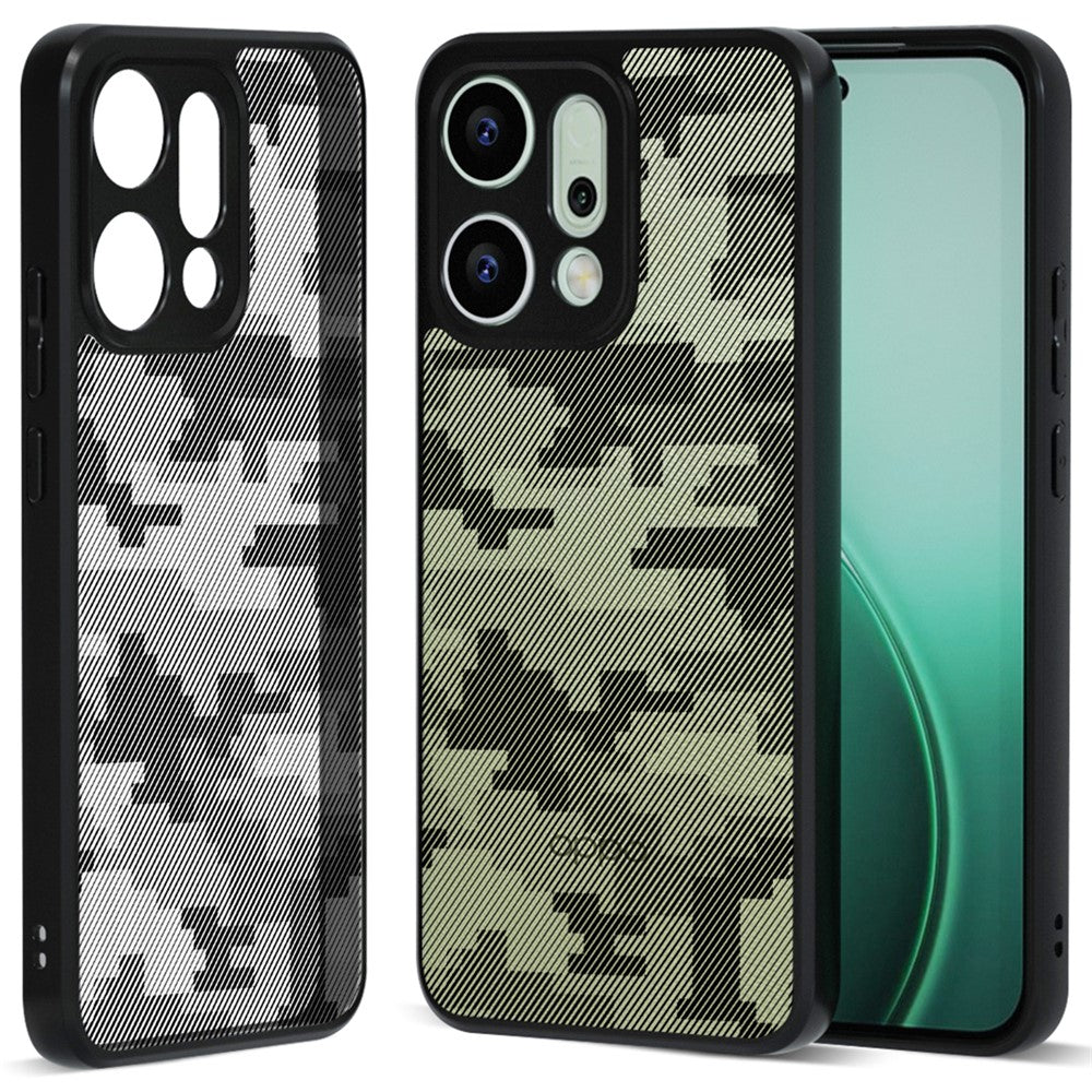 IBMRS For Oppo Reno14 Pro 5G (Global) Case Soft TPU Frame Hard PC Back Anti-Fall Phone Cover - Grid Camouflage