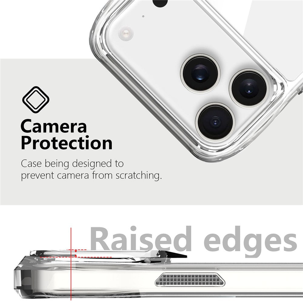 For iPhone 17 Pro Max Case Anti-Scratch TPU + PC Hybrid Clear Phone Cover