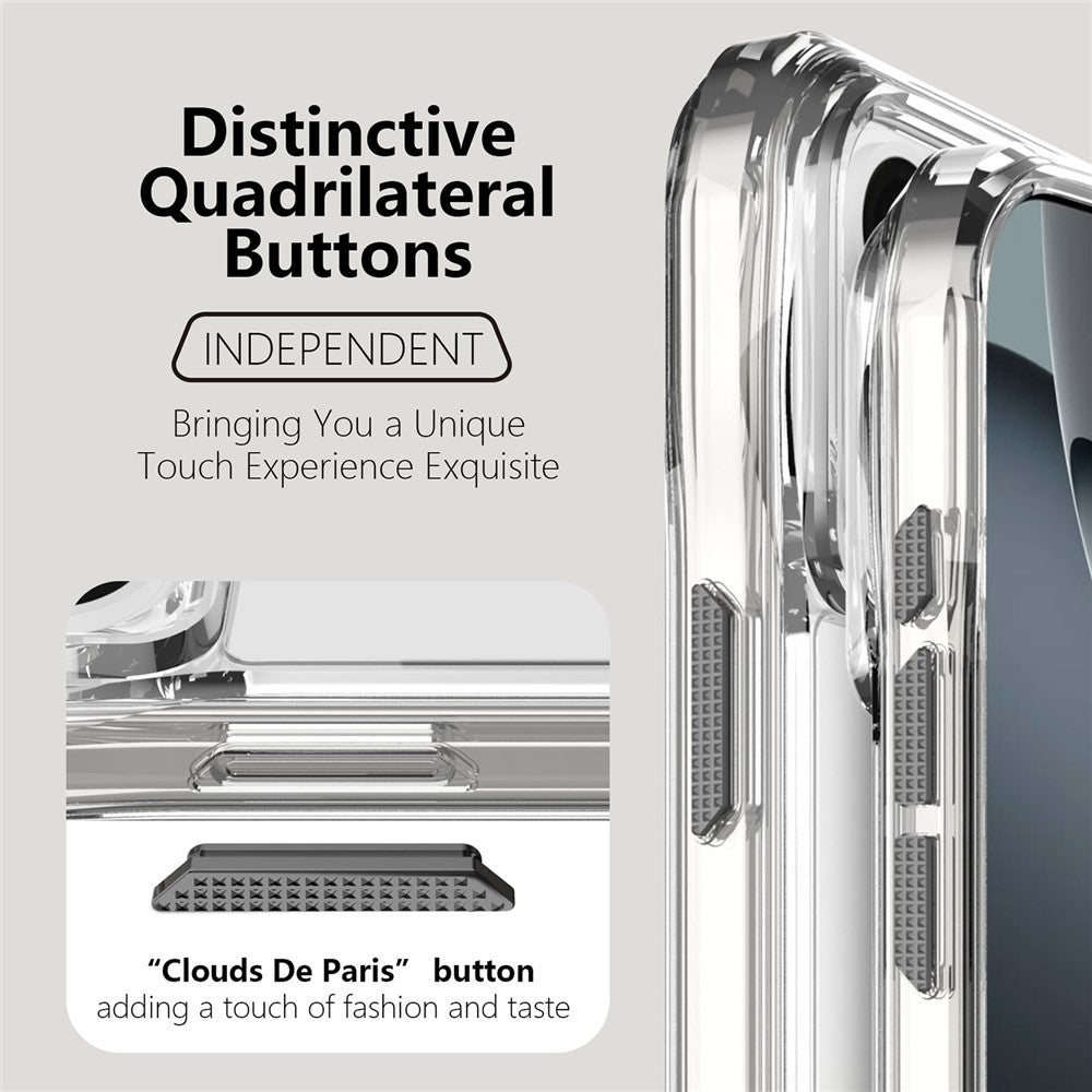 For iPhone 17 Pro Max Case Anti-Scratch TPU + PC Hybrid Clear Phone Cover