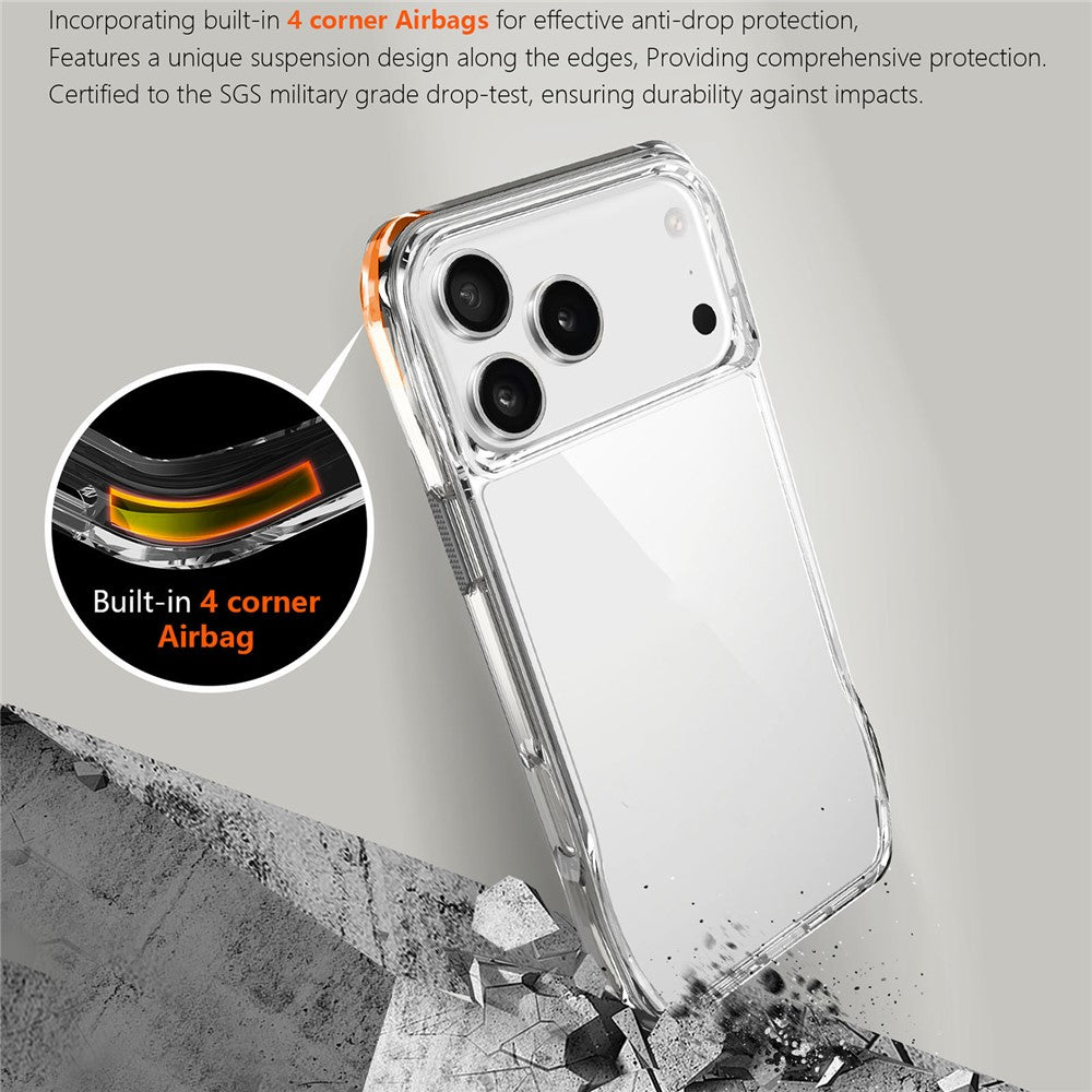 For iPhone 17 Pro Max Case Anti-Scratch TPU + PC Hybrid Clear Phone Cover